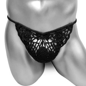 Sexy Men's Handmade Lingerie / Low Waist Cotton Crochet Panties / Hollow Out Underwear - EVE's SECRETS